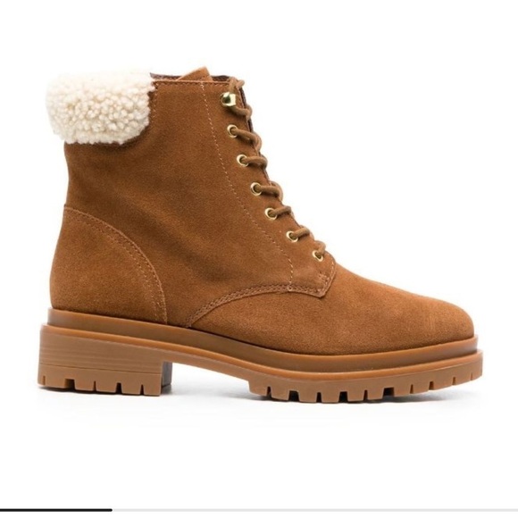 Lauren Ralph Lauren Carlee Booties - Lace-up ankle boots in Cognac Sz 9 New - Picture 1 of 5